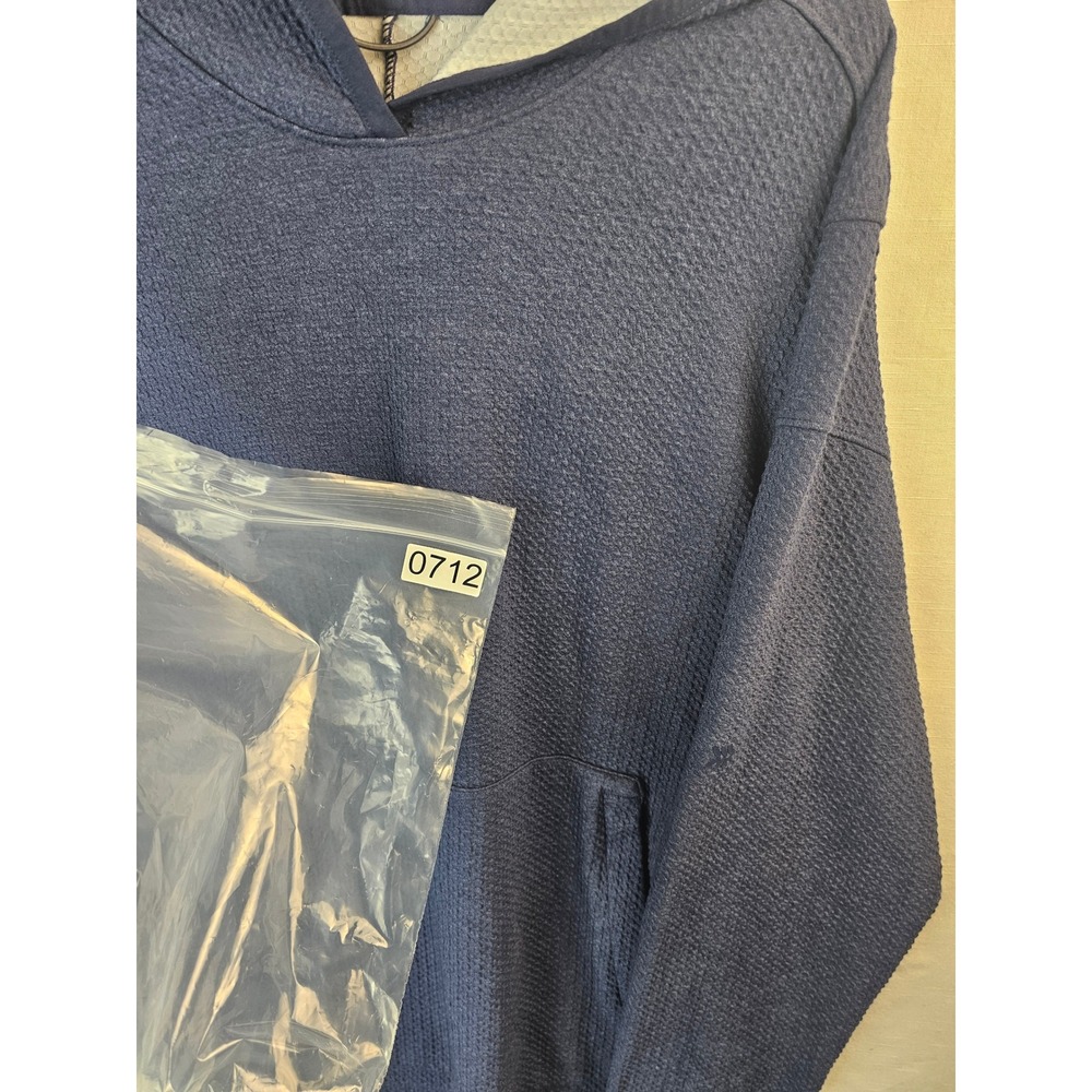 All in Motion Mens Textured Pullover Hoodie Navy Blue Athletic Sweatshirt Large - Picture 9 of 9
